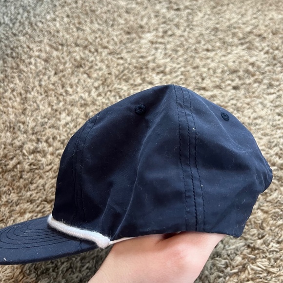 vintage Austin TX small batch cocktails navy and white rope trucker snapback hat - Picture 4 of 5